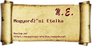 Mogyorósi Etelka névjegykártya