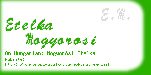 etelka mogyorosi business card